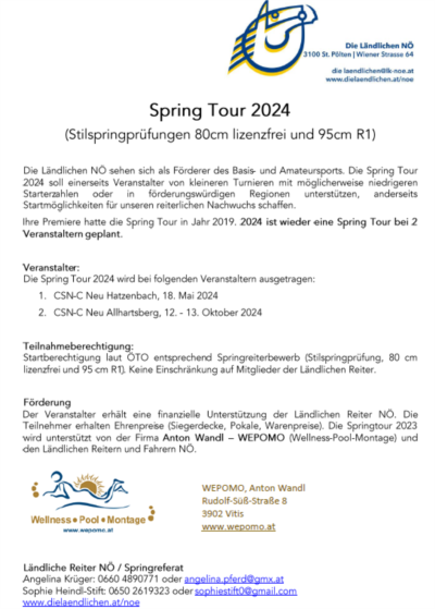 Mehr zu: Springtour 2024